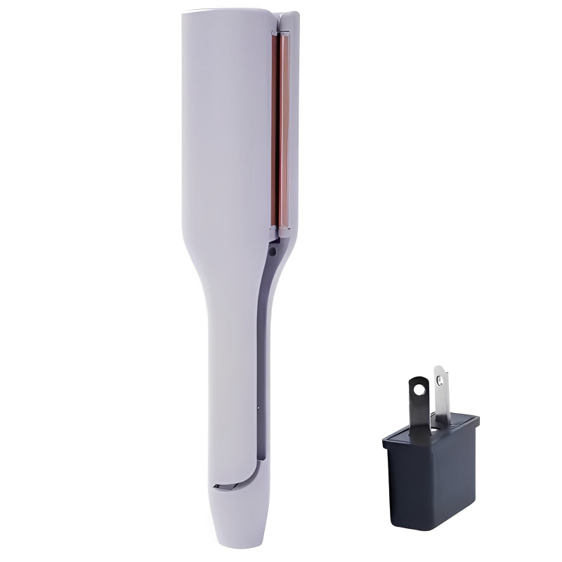 Purple Hair curler with a plug on a white background