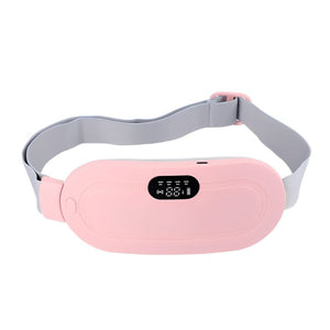 Pink waist bag with digital display on a white background