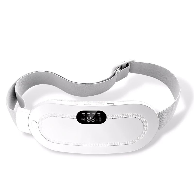 White electronic device with digital display on a white background