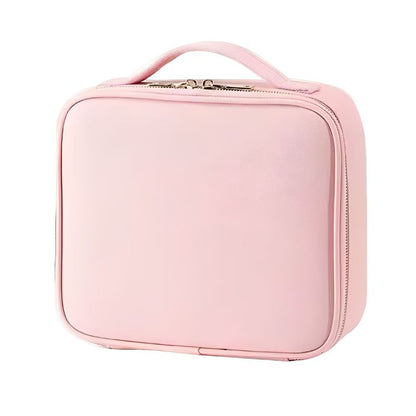 Pink cosmetic bag on a white background