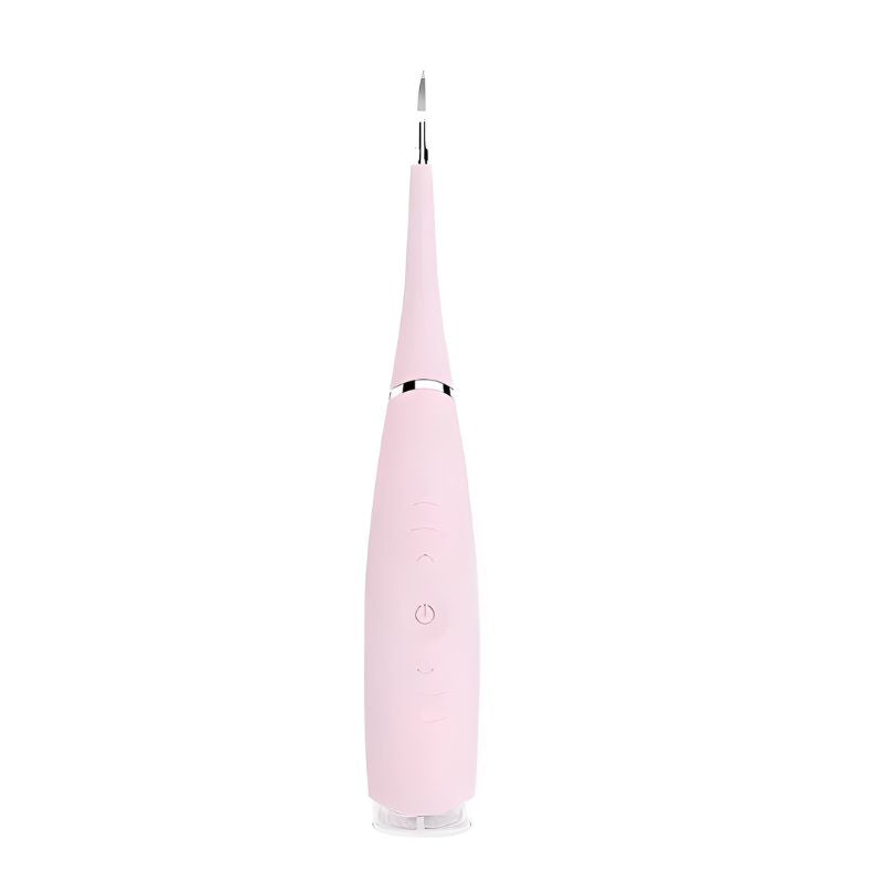 Pink dental tool on a white background